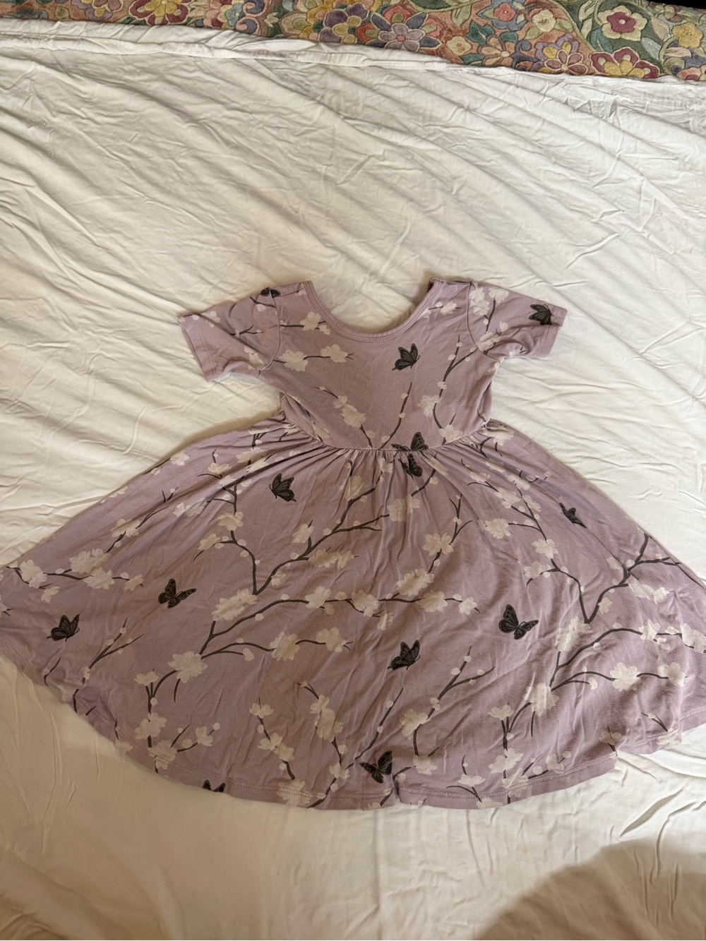 Kyte BABY Lavender Floral & Butterfly Twirl Dress